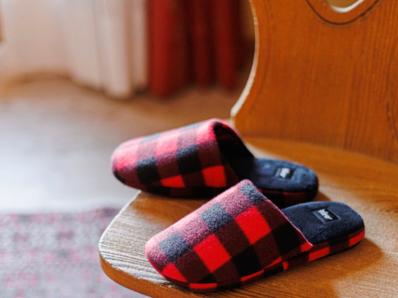 tartan rosso a quadretti ciabatta amix quad sedia