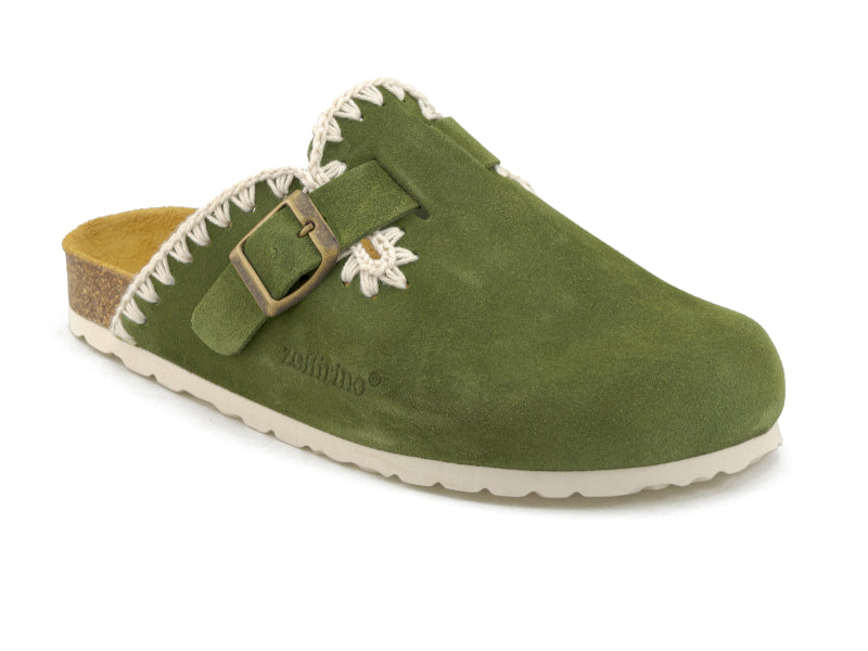ZEFFIRINO BIRKE SABOT DONNA PRIMULA VERDE BOSCO