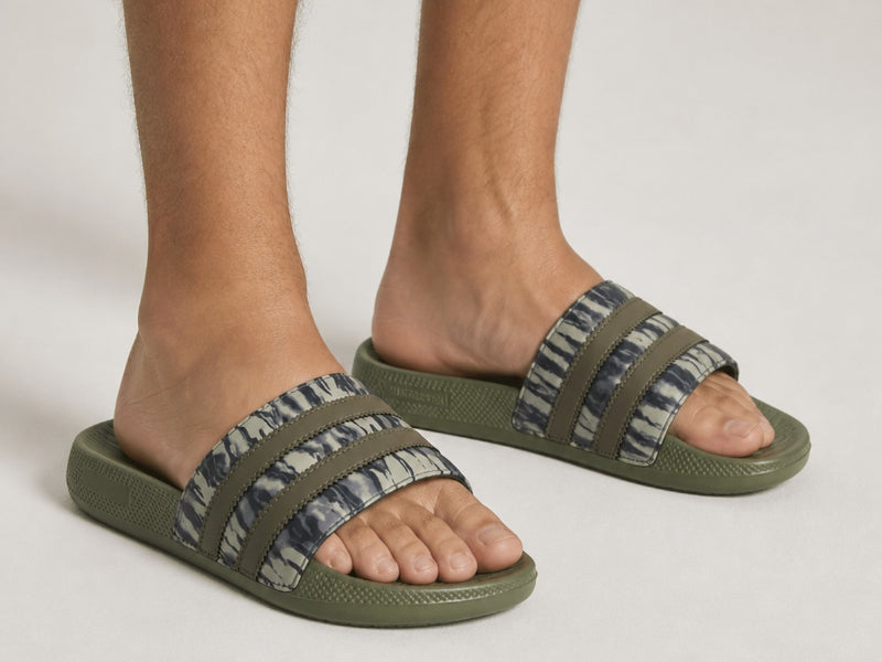 Amix_ciabatte_estive_uomo_paloma_stork7_verde_nero_indossate_frontale