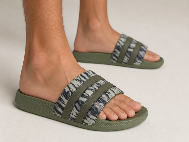 Amix_ciabatte_estive_uomo_paloma_stork7_verde_nero_indossate_laterale