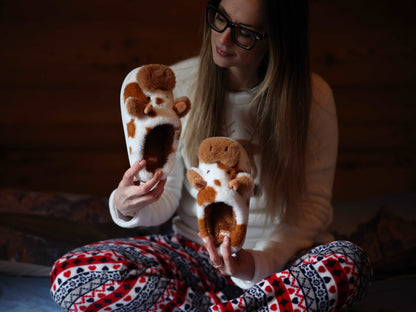 Amix_ciabatte_invernali_donna_mucca_pezzata_rossa_ambientata