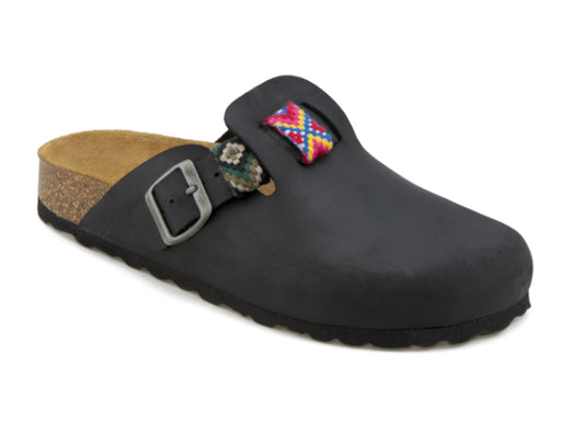 ZEFFIRINO_SABOT_donna_VISIONARY_INDIAN_NERO_boston_intrecciato