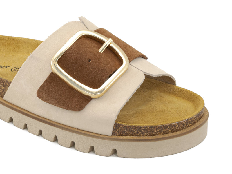 ZEFFIRINO_SANDALI_donna_TWIN_BICOLOR_BEIGE_MARRONE_FIBBIA_FRONTALE