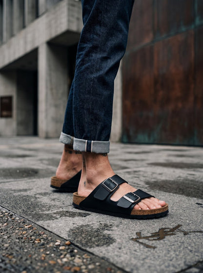zeffirino_sandali_uomo_doppia_fascia_barrio_nero_indossata_jeans