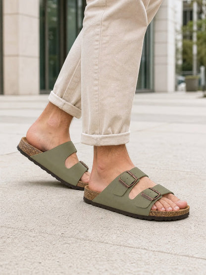zeffirino_sandali_uomo_doppia_fascia_barrio_salvia_indossata_pantaloni